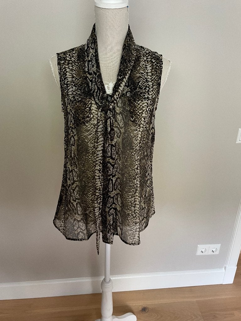 Blouse Benetton print mouwloos, Kleding | Dames, Benetton, Ophalen, Zo goed als nieuw, Maat 36 (S)