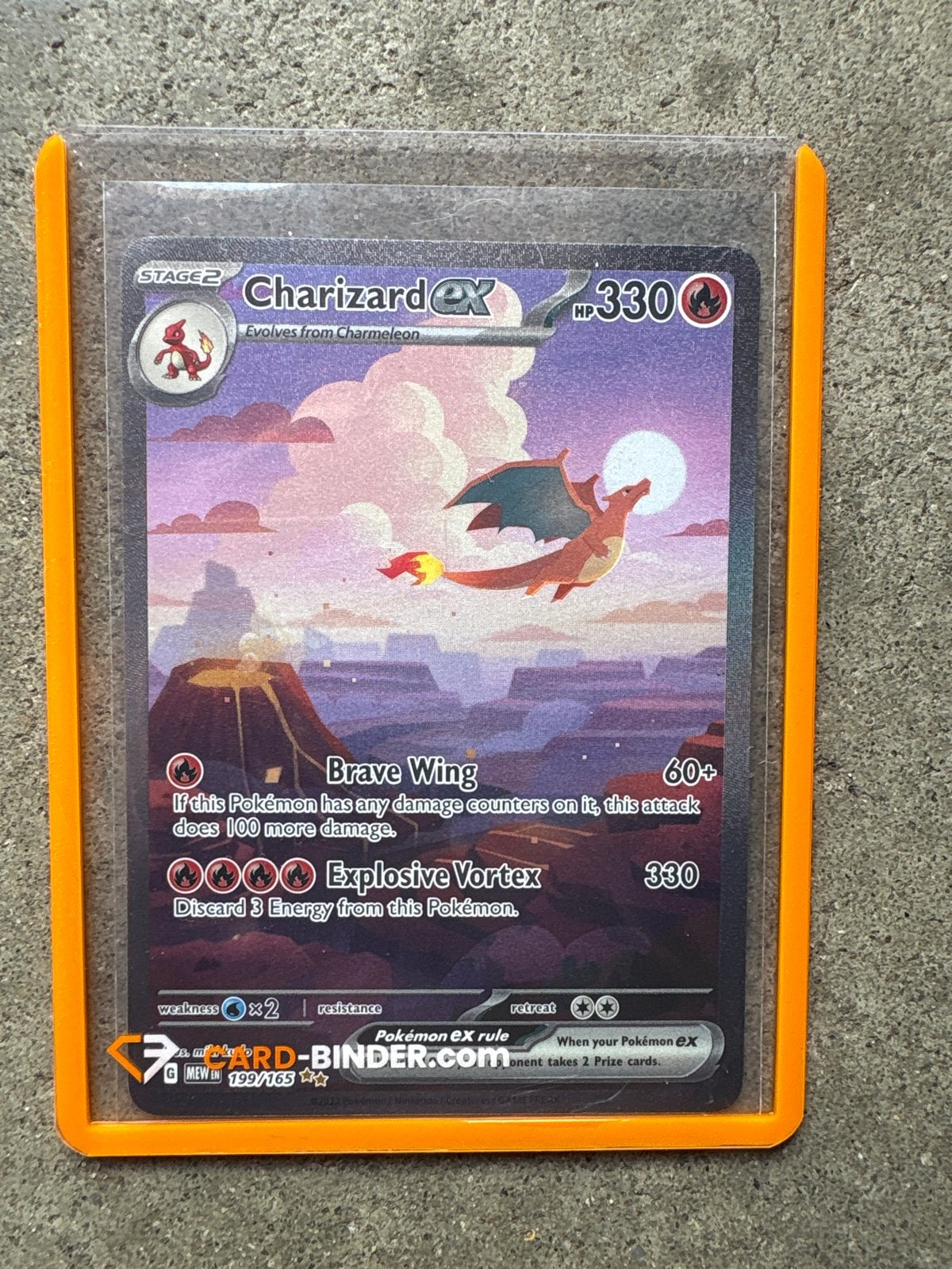 Pokémon Kaart Charizard EX 199/165 151, Ophalen of Verzenden, Zo goed als nieuw, Losse kaart