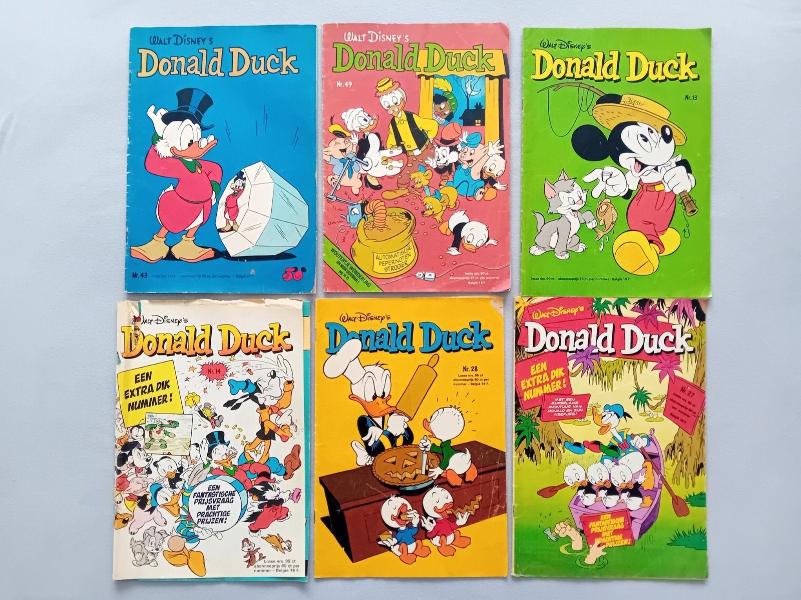 Pakket 6x Oude Donald Duck strips 1973, 1975, 1976, Vintage, Meerdere comics, Ophalen of Verzenden, Gelezen, Europa