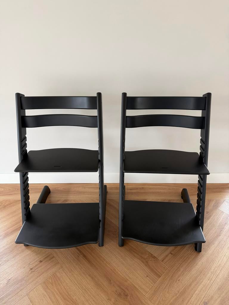 Stokke Tripp Trapp kinderstoel - Zwart, Ophalen, Gebruikt, Meegroeistoel, Aanschuifbaar
