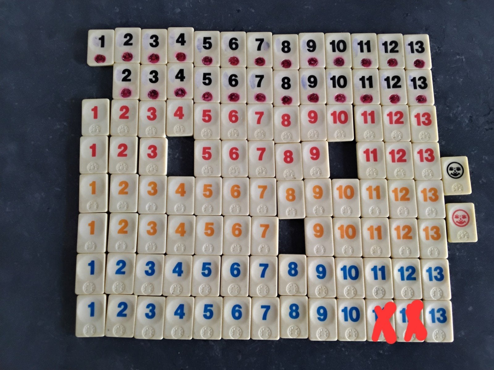 Rummikub  losse stenen   4 plankjes 8 pootjes, Ophalen of Verzenden