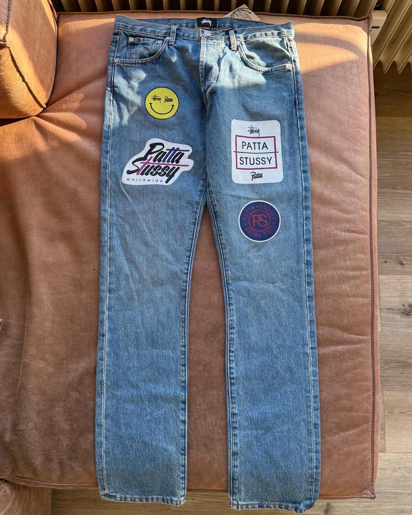 Patta x Stüssy 2015 F/W Big Ol' jeans Maat 32 SAMPLE, Ophalen of Verzenden, Nieuw, Blauw, W32 (confectie 46) of kleiner