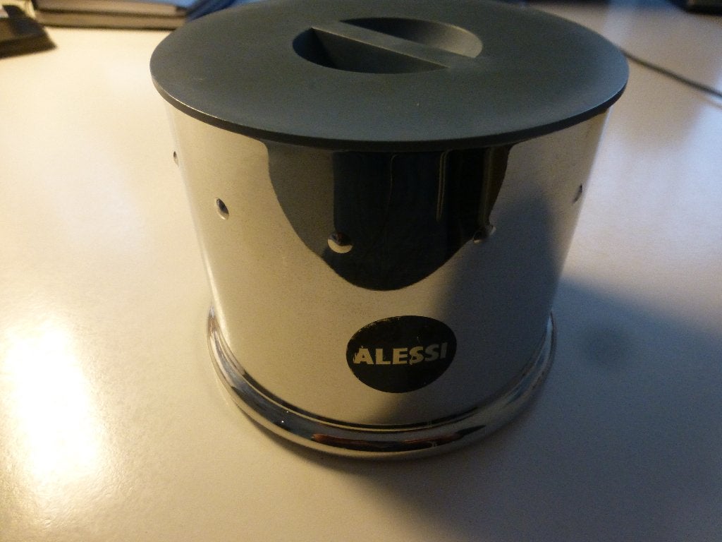 Alessi voorraadpot, Zilver, Ophalen of Verzenden, Zo goed als nieuw, Voorraadpot