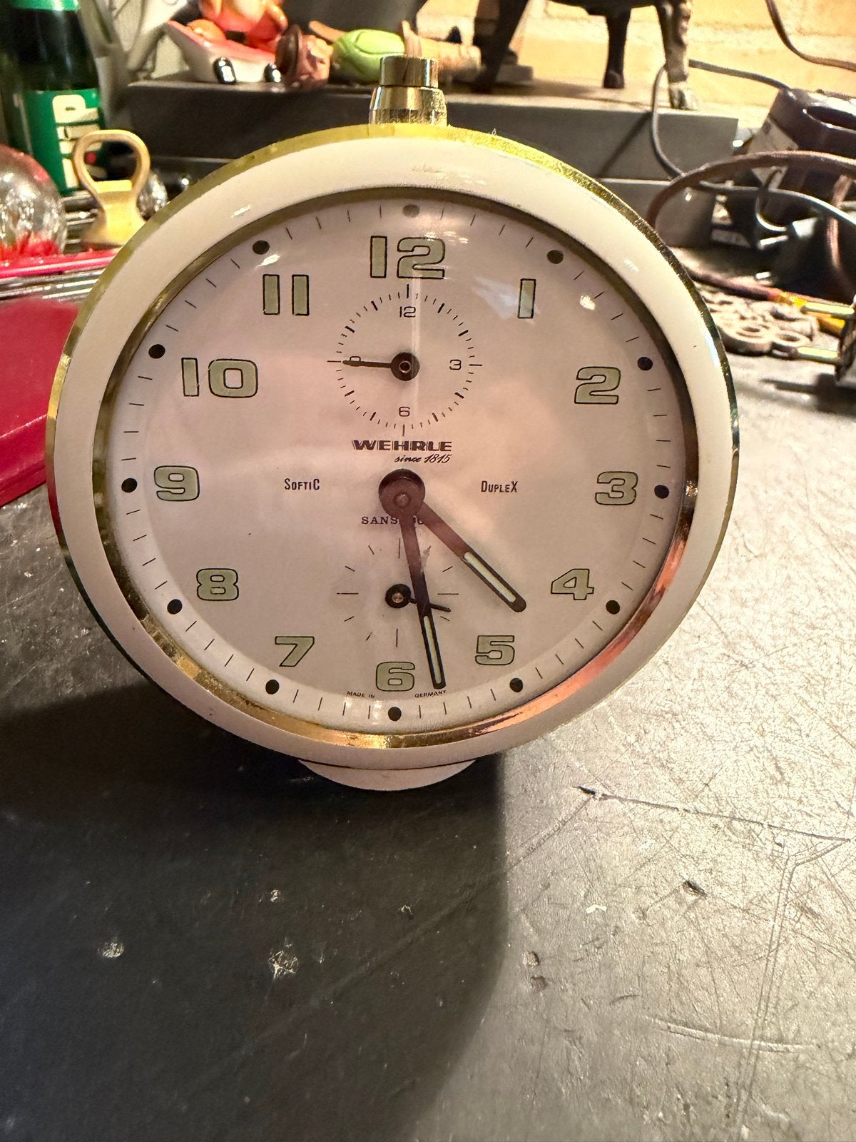 Vintage Wehrle mechanische opwindwekker, Ophalen of Verzenden