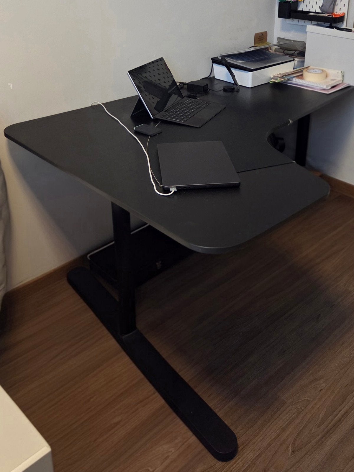 IKEA BEKANT corner desk left 160x110 cm – black, Zwart, 160 cm, Gebruikt, Hout