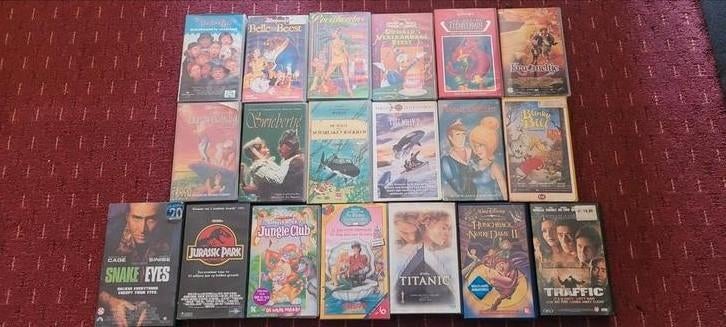 Grote collectie VHS-banden: Disney, Jurassic Park, Titanic, Cd's en Dvd's, VHS | Film, Alle leeftijden, Ophalen, Gebruikt, Overige genres