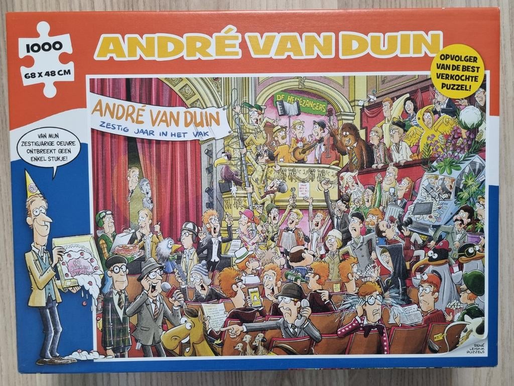 Puzzel Andre van Duin 60 jaar in het vak, 1x gelegd., Ophalen, 500 t/m 1500 stukjes, Zo goed als nieuw