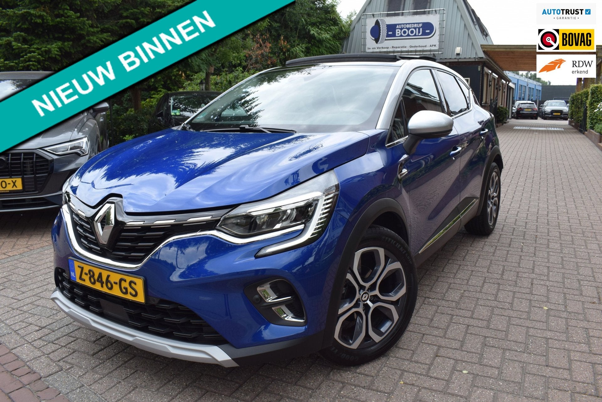 Renault Captur TCe 90 techno PANO DAK/ADAP CRUISE/NAVI/AIRCO, Voorwielaandrijving, Dealer onderhouden, Gebruikt, Blauw