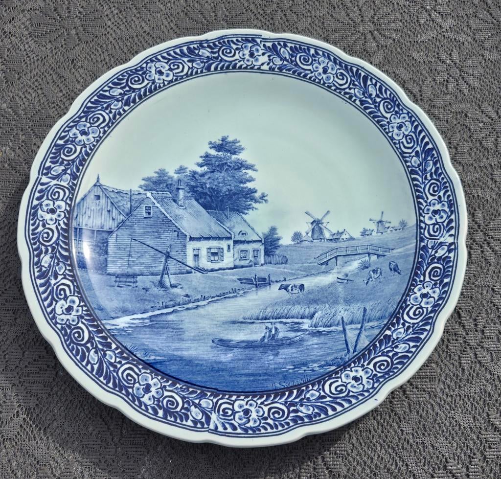 Delfts blauw wandbord 40cm, Ophalen