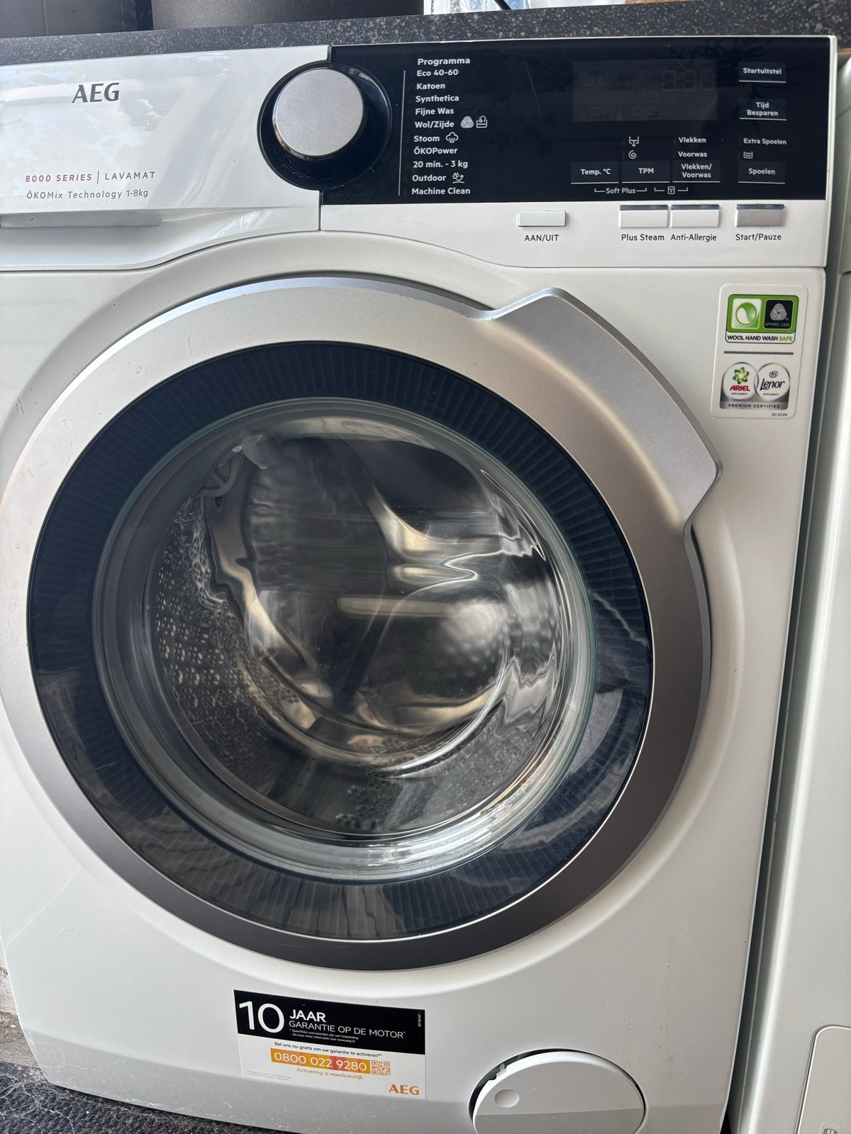AEG 8000 Series Lavamat ÖKOMix 1-8kg Wasmachine, Ophalen, 6 tot 8 kg, Gebruikt, 1600 toeren of meer
