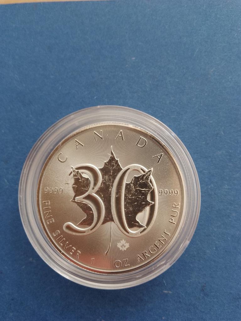 Maple Leaf 30th anniversary 2018 1 oz zilver, Ophalen of Verzenden, Zilver