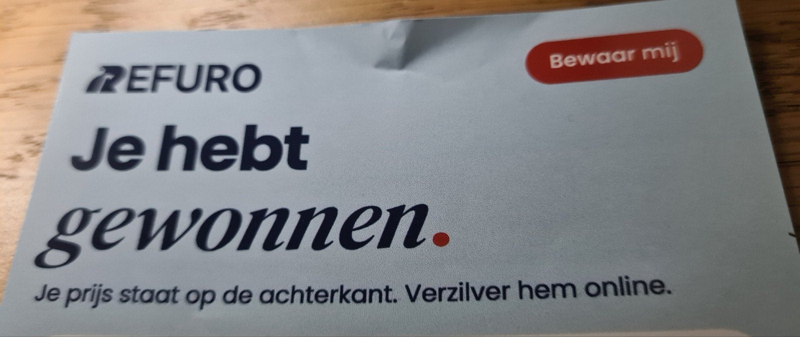 Tegoedbon Refuro, Tickets en Kaartjes, Eén persoon, Cadeaubon