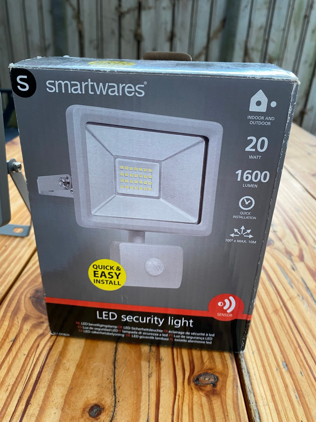 Smartwares LED Veiligheidslamp met Sensor - 20W, 1600lm, Ophalen of Verzenden, Nieuw, Overige merken, Overige typen