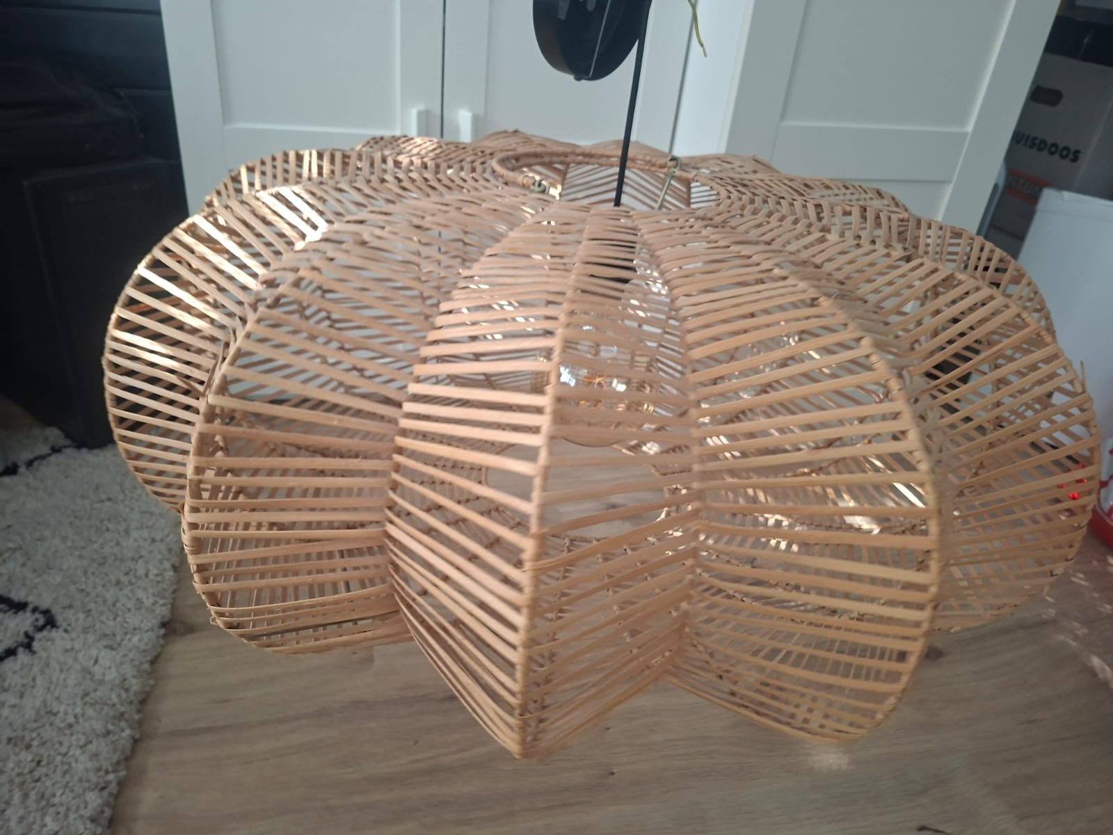 Hanglamp Hauwert (80cm), Ophalen, Bruin, 32 cm, Rond