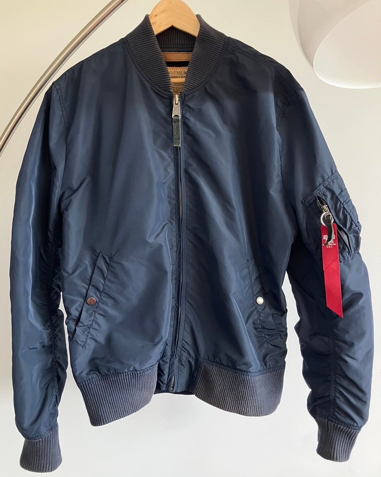 Alpha Industries MA-1 bomber jack heren maat L52 M50 blauw, Kleding | Heren, Jassen | Zomer, Verzenden, Gedragen, Maat 52/54 (L)