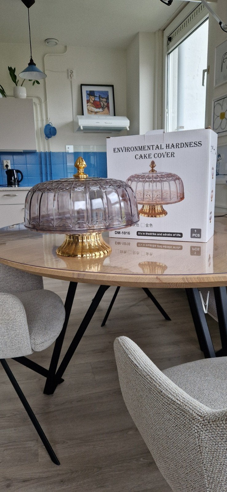Nieuwe cake cover / taartstolp - nooit gebruikt, Nieuw, Ophalen of Verzenden, Meerkleurig, Glas