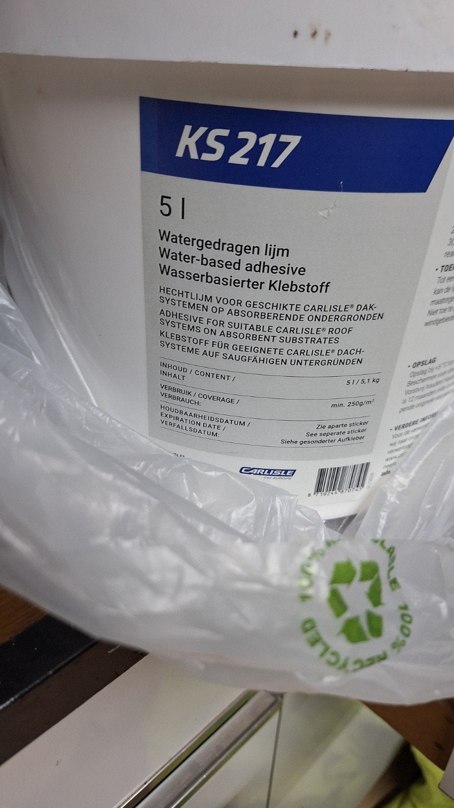 KS 217 Watergedragen EPDM Lijm, Ophalen, Overige materialen, Overige kleuren, Overige typen