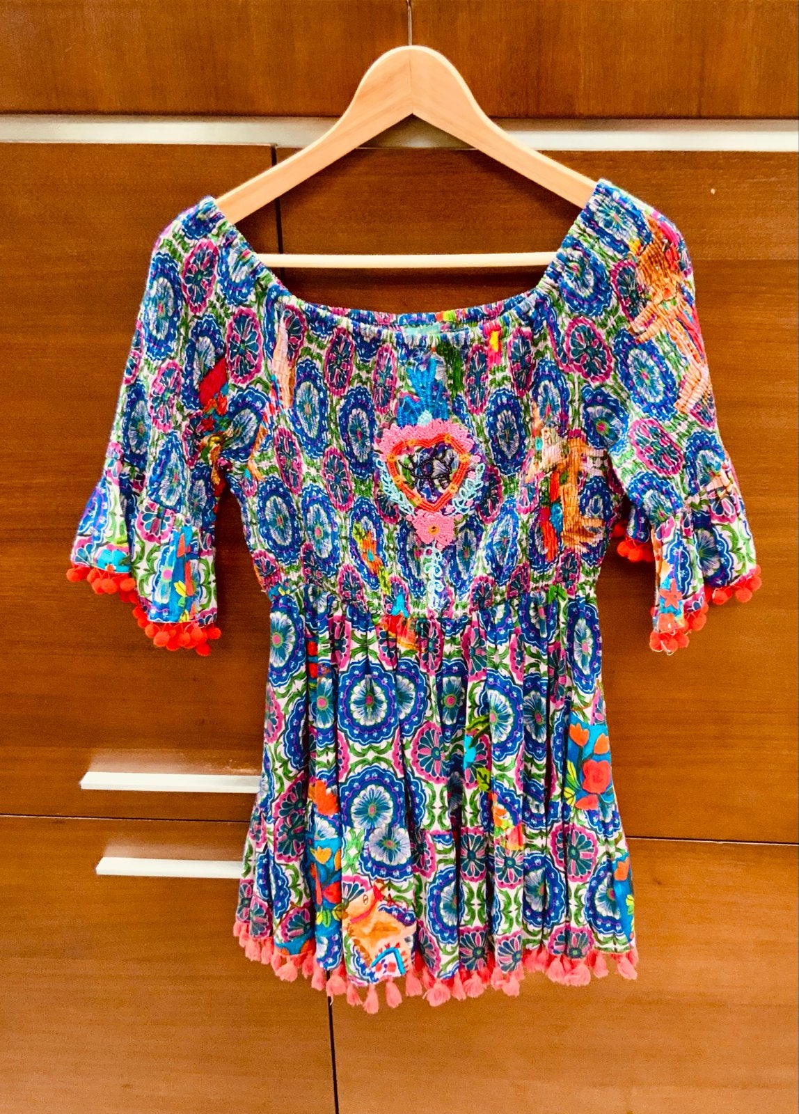 Antica Santoria Giacomo Cinque Smockwerk Tuniek Ibiza, Kleding | Dames, Ophalen of Verzenden, Zo goed als nieuw, Maat 38/40 (M)