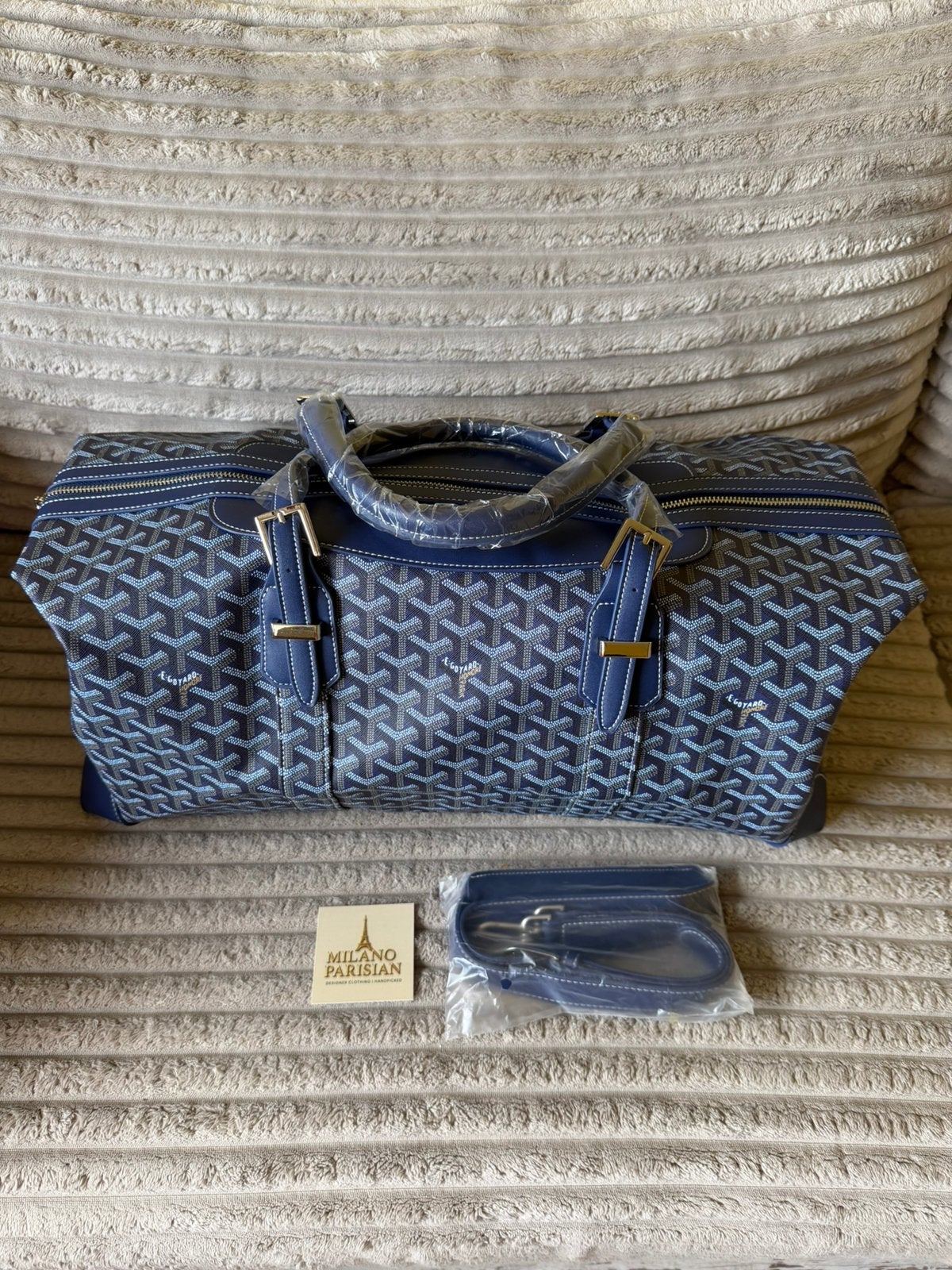 Goyard Boeing Dufflebag / Reistas Donkerblauw, Ophalen of Verzenden, Nieuw, Grijs, 30 cm of meer