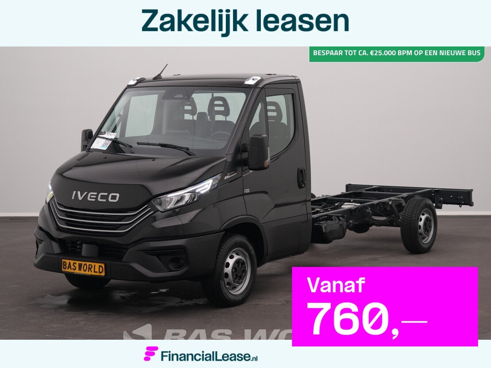 Iveco Daily 35S21 BPM VRIJ! Chassis cabine Automaat BPM VRIJ, Automaat, Stof, Euro 6, 4 cilinders