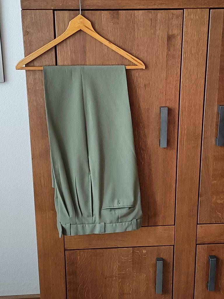 pantalon broek groen bandplooibroek, Kleding | Heren, Elle et Lui, Maat 48/50 (M), Ophalen of Verzenden, Zo goed als nieuw