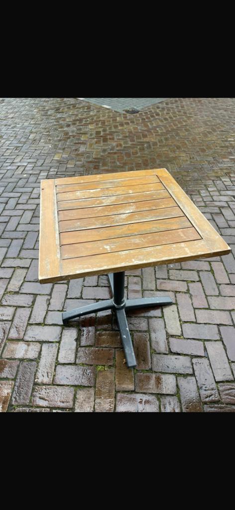 Horeca terras tafel inklapbaar, Ophalen, Gebruikt, Vierkant, Hout