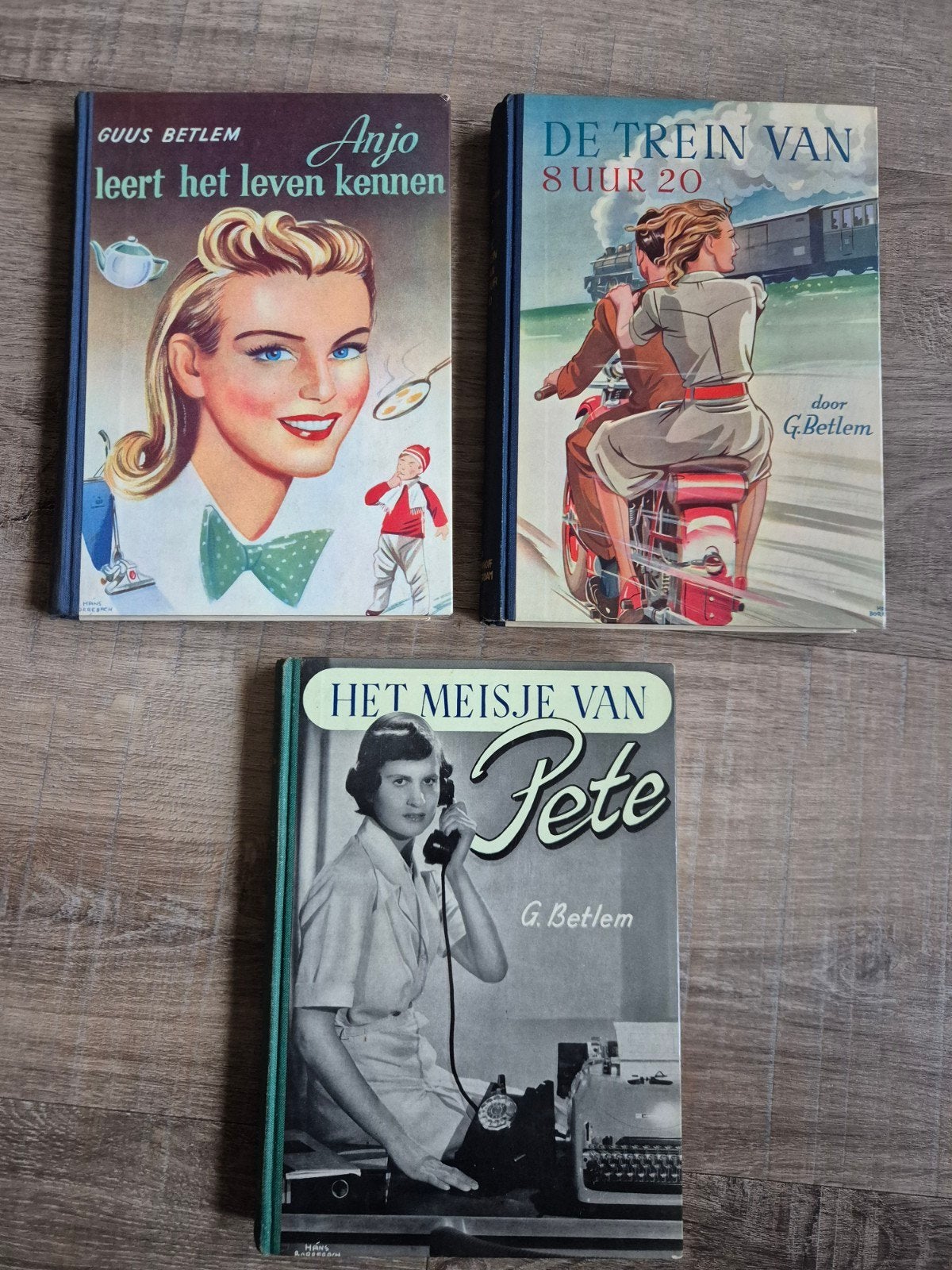 Guus Betlem - 3 vintage boeken: Anjo, De Trein, Het Meisje, Ophalen of Verzenden, Gelezen, Guus Betlem, Nederland