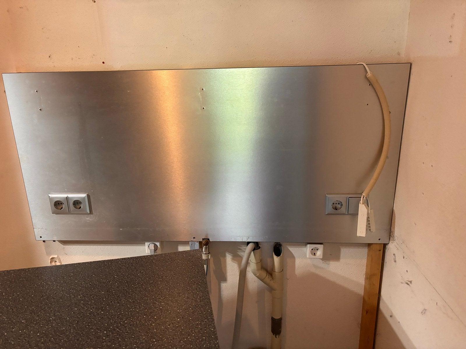 Alu op mdf achterwand aanrechtblad incl wcd, Ophalen, Grijs, Overige materialen, Overige typen