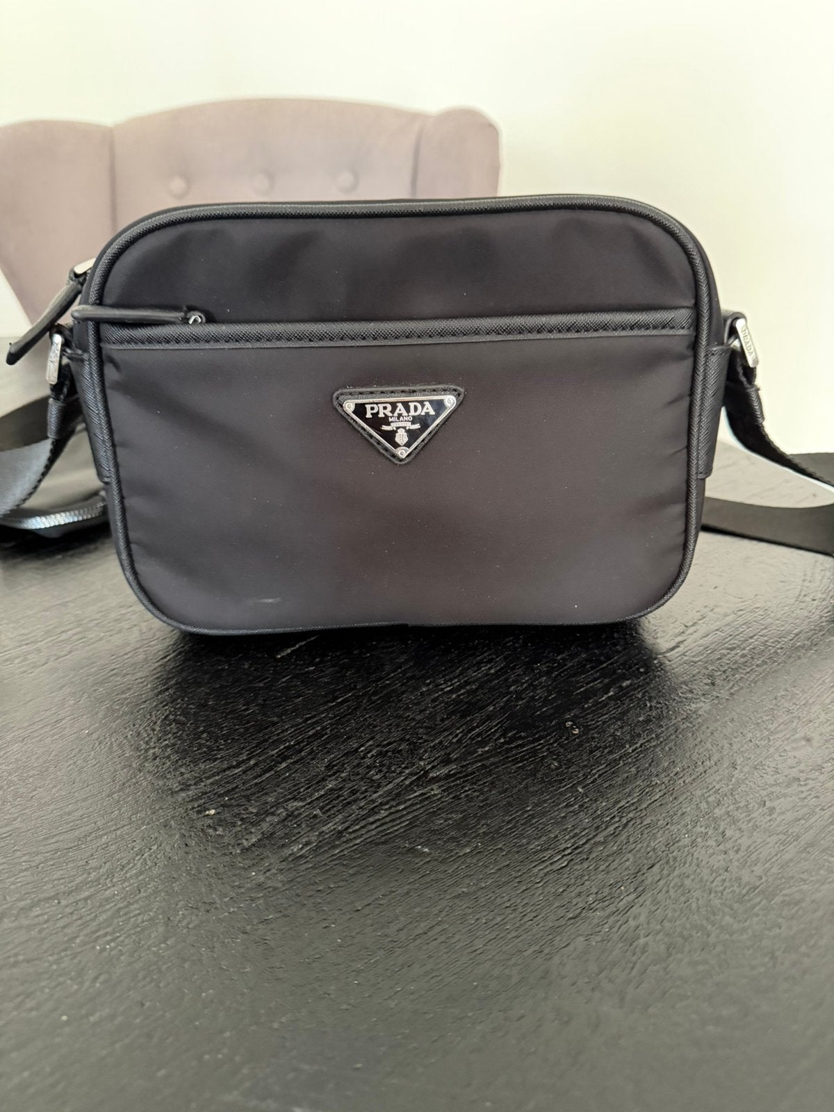 Prada Re-Nylon crossbodytas, Sieraden, Tassen en Uiterlijk, Tassen | Damestassen, Ophalen of Verzenden, Zo goed als nieuw, Zwart