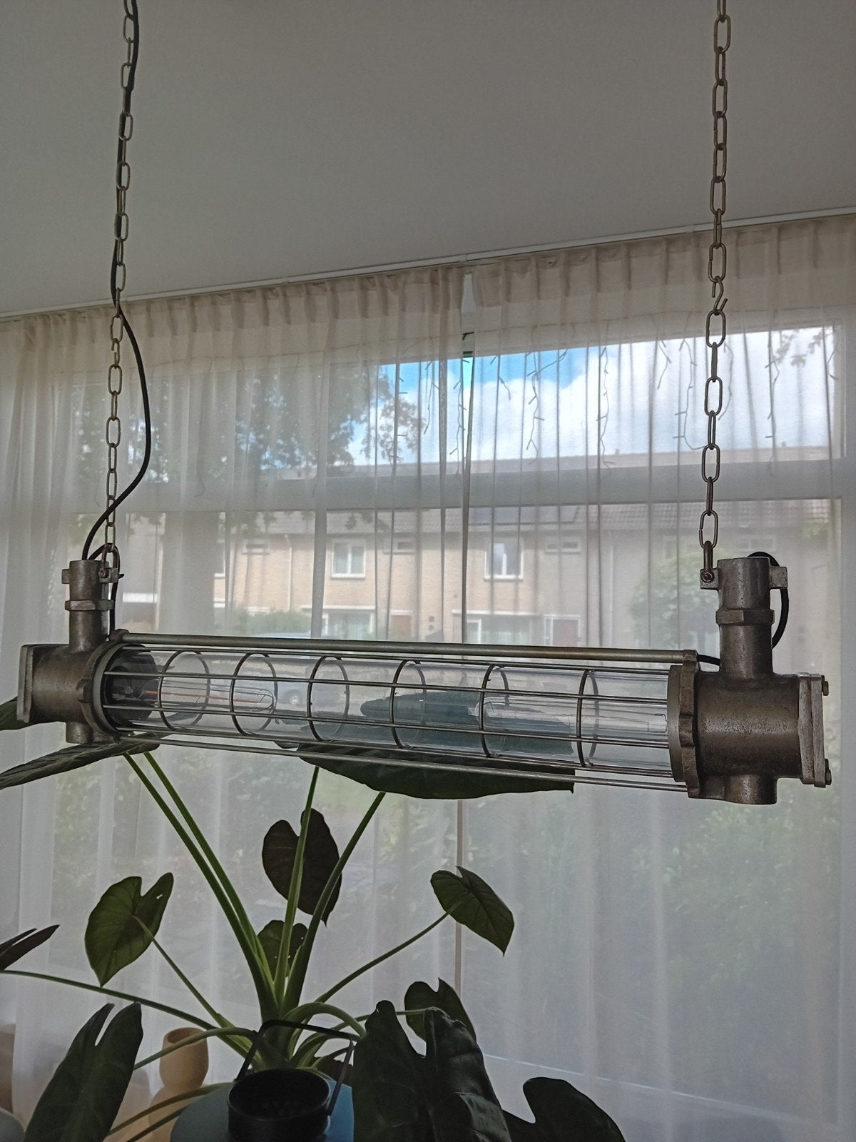 Industriële Hanglamp (Stallamp), Ophalen, Gebruikt, Overige fittingen, Glas