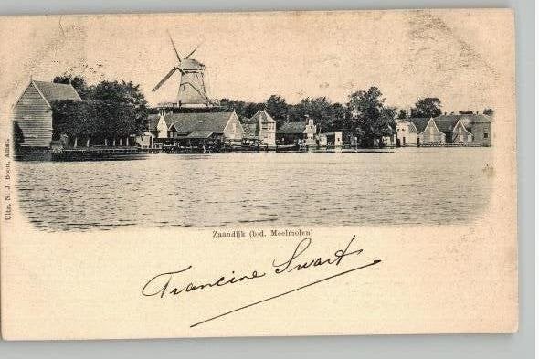 Zaandijk De Meelmolen st 1899  uitg N.J. Boon zie info, Ophalen of Verzenden, Voor 1920, Gelopen, Noord-Holland