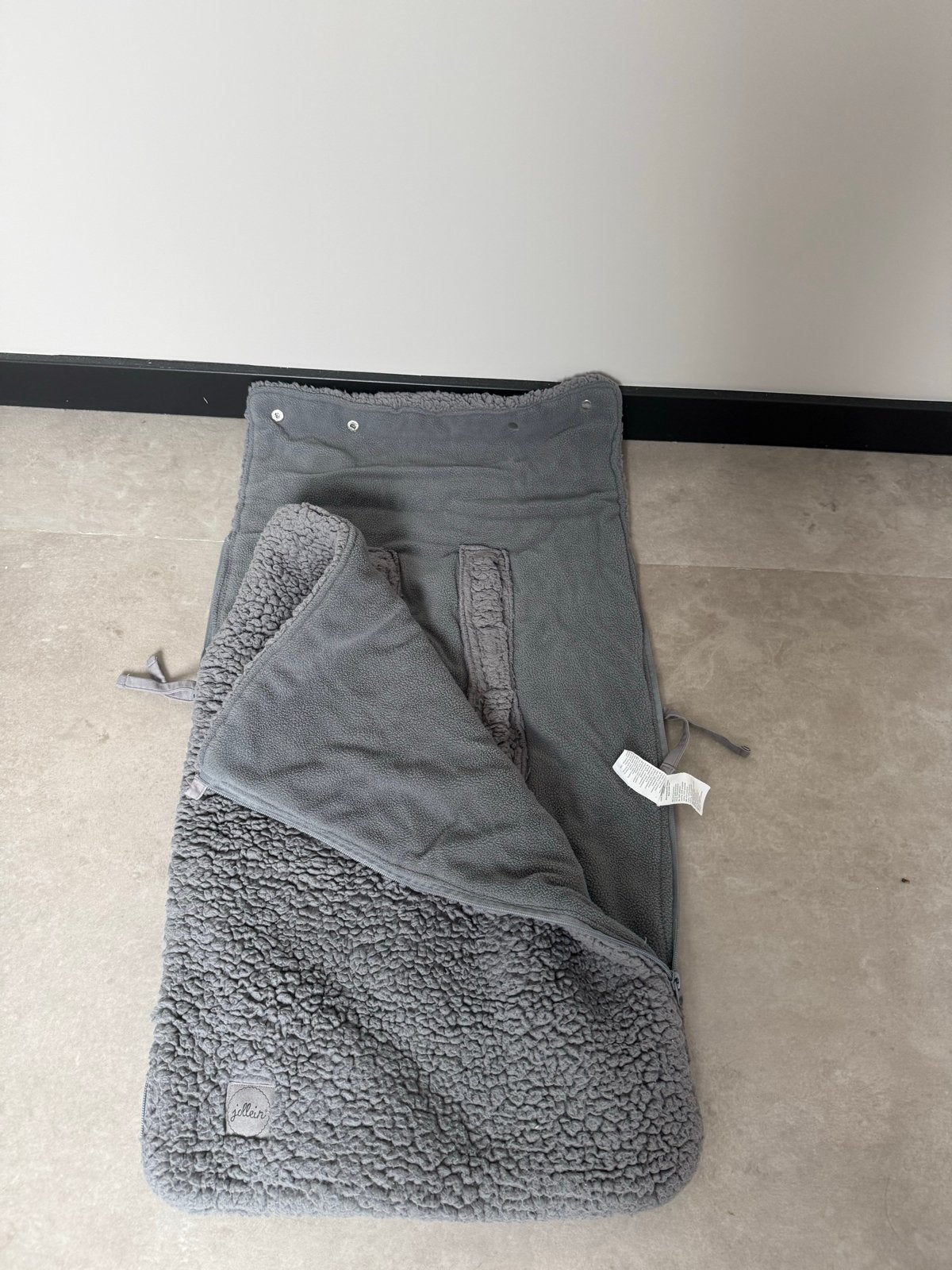 Grijze slaapzak met teddy voering, Ophalen, Gebruikt, 70 tot 85 cm, Slaapzak