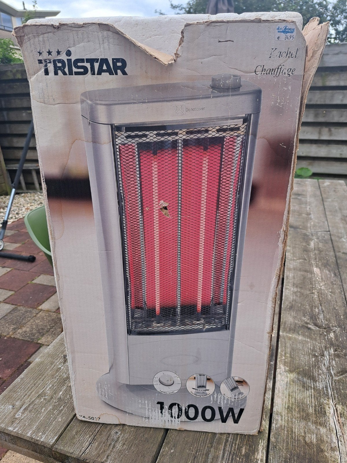 Tristar Infrarood Kachel 1000W - Ideaal voor Camping, Caravans en Kamperen, Ophalen of Verzenden, Gebruikt
