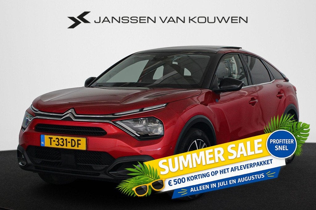 Citroen Ë-C4 Shine Pack Business 50 kWh Panoramadak Leder M, Auto's, Citroën, 136 pk, Gebruikt, Zwart, 315 min