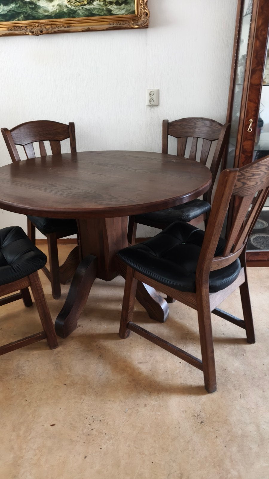 eiken eethoek, Huis en Inrichting, Ophalen, Zo goed als nieuw, 4 tot 6 stoelen