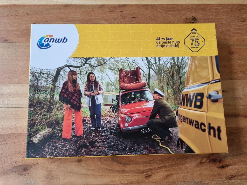 ANWB Wegenwacht jubileum puzzel 1000 stukjes, Ophalen of Verzenden, 500 t/m 1500 stukjes, Zo goed als nieuw, Legpuzzel