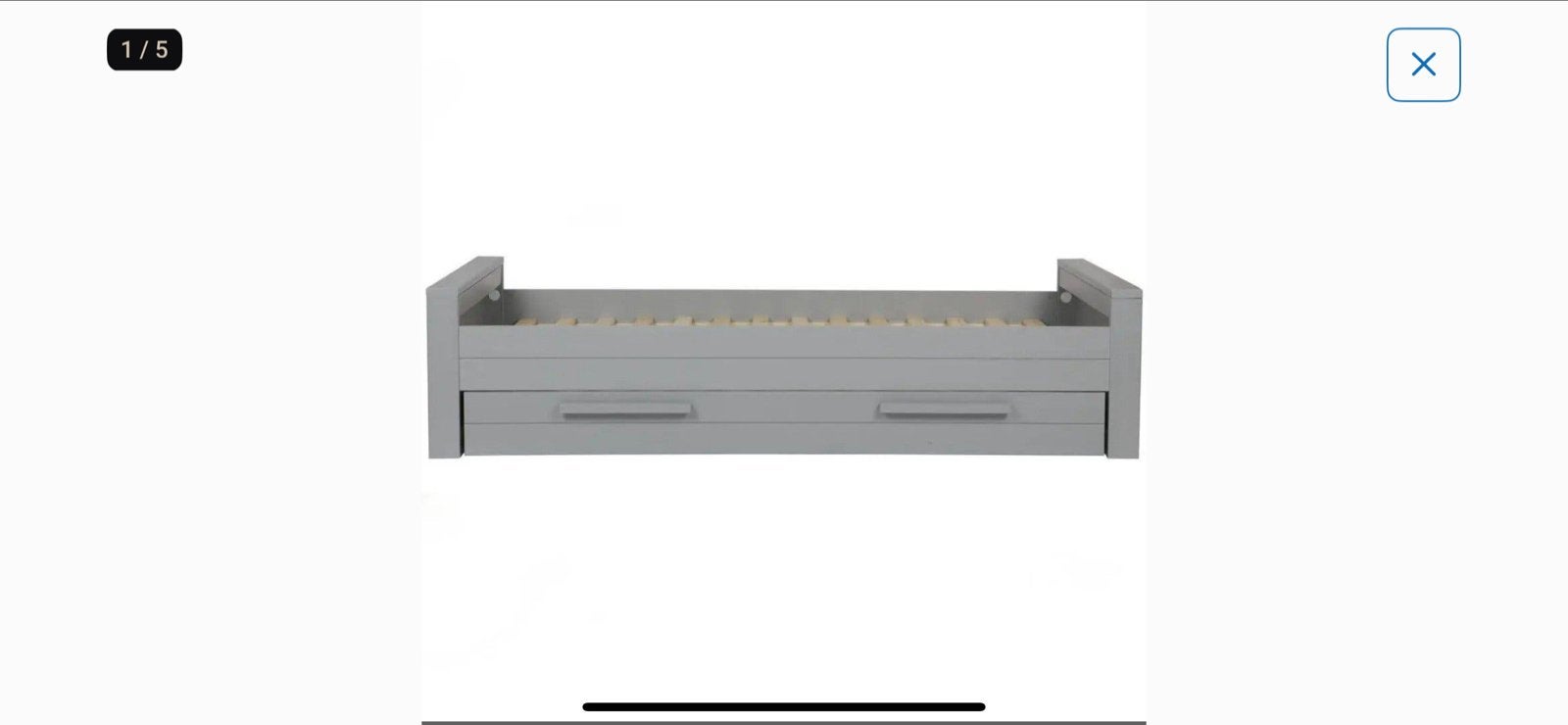 Woood bed model Dennis Grijs 90x200 cm met logeerbed, Ophalen, Gebruikt, 90 cm, Eenpersoons