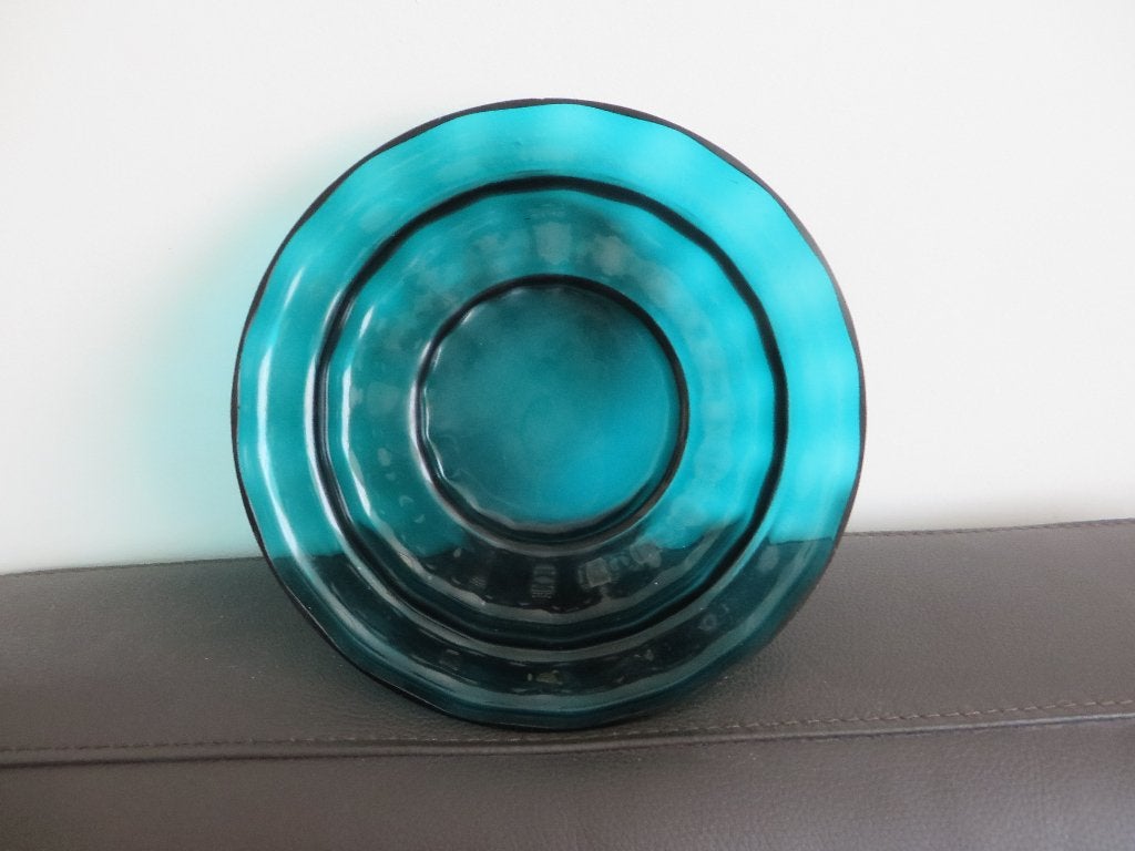 Kristalunie, smaragd groen glas, schaal, art deco Rozendaal, Antiek en Kunst, Ophalen of Verzenden