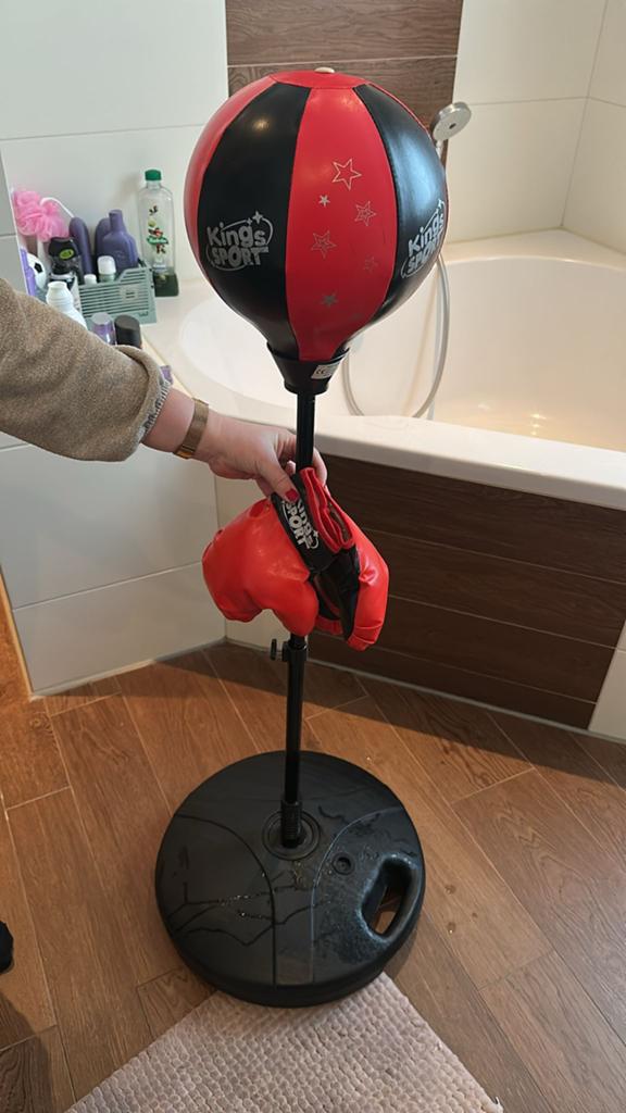 Boksbal met standaard en handschoenen - Kings Sport, Ophalen, Gebruikt, Boksbal