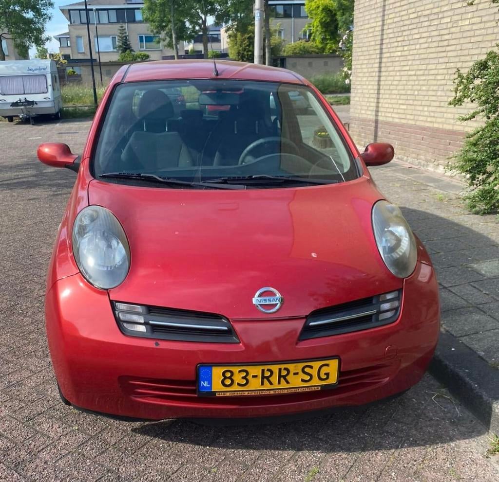 Nissan Micra 1.2 59KW 3DR 2005 Rood, Auto's, Voorwielaandrijving, 31 €/maand, 4 cilinders, Origineel Nederlands