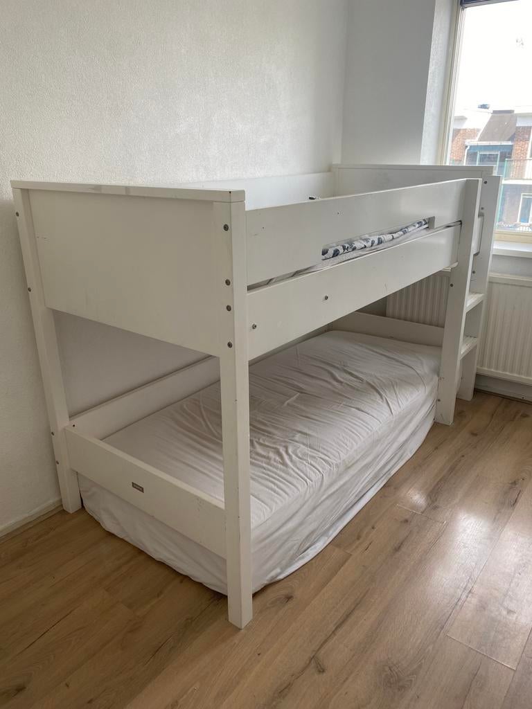 Bopita hoogslaper Stapelbed - Wit, Gebruikt, 90 cm, 160 tot 180 cm, Tweepersoons