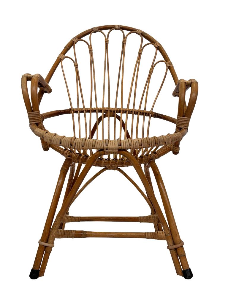 Vintage Rotan Stoel Dirk Van Sliedregt Rohe Noordwolde, Ophalen, Gebruikt, Bruin, Vintage