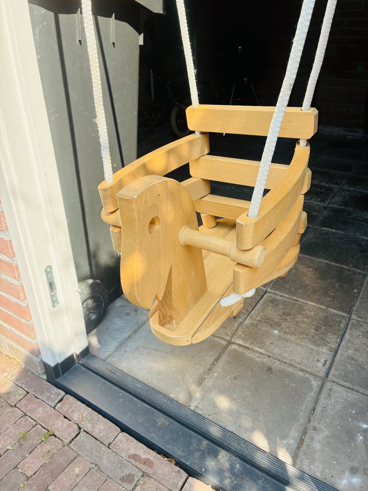 Houten schommel paard, Kinderen en Baby's, Ophalen, Zo goed als nieuw, Schommel