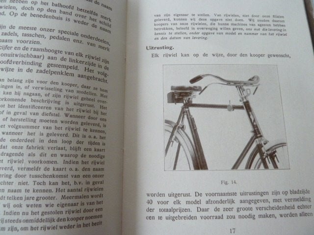 antieke fiets FONGERS folder 1916 oldtimer classic rijwiel, Ophalen of Verzenden, Zo goed als nieuw