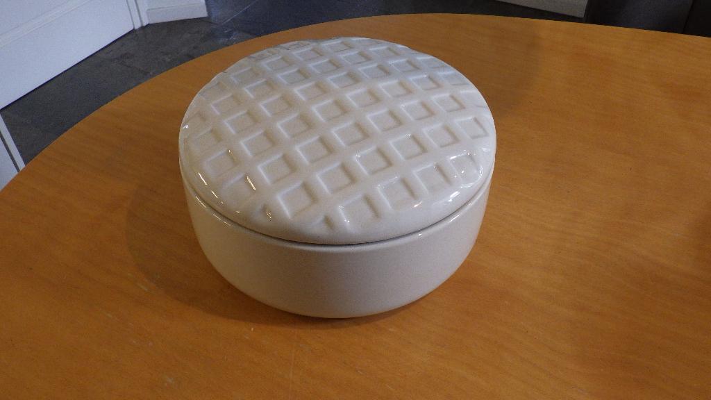 mooie retro witte koektrommel van keramiek, Ophalen of Verzenden, Overige typen
