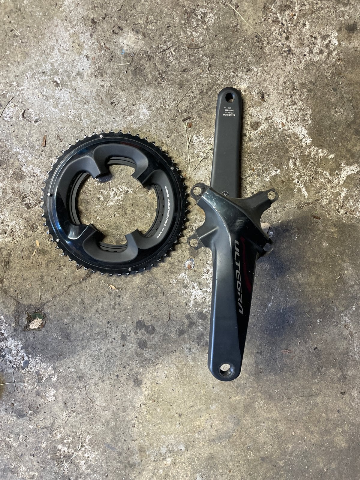 Shimano Ultegra FC-R8000 Crankstel met 52-36T kettingbladen, Crankstel of Pedalen, Gebruikt, Ophalen of Verzenden, Aluminium