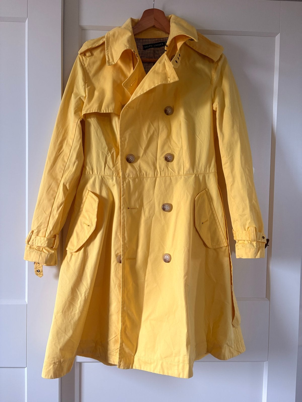 Ralph Lauren Gele Trenchcoat - Zo goed als nieuw, Verzenden, Zo goed als nieuw, Maat 38/40 (M), Geel
