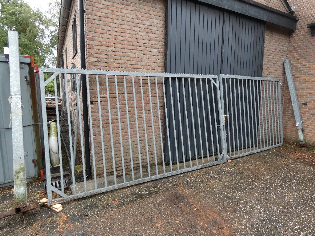 Gegalvaniseerde spijlen poort (200cm x 621cm) HxB, Ophalen, Met poort, Gebruikt, Spijlenhekwerk