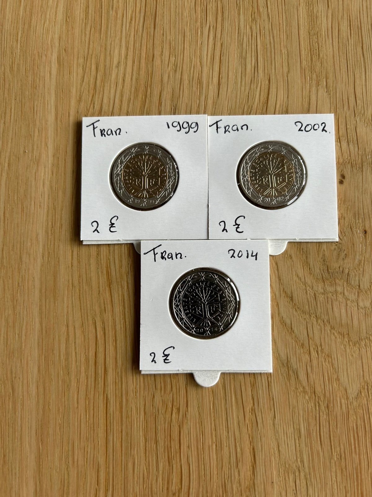2 EURO MUNTEN  FRANKRIJK  Jaren 1999  2002. 2014  ., Ophalen of Verzenden, Frankrijk, 2 euro
