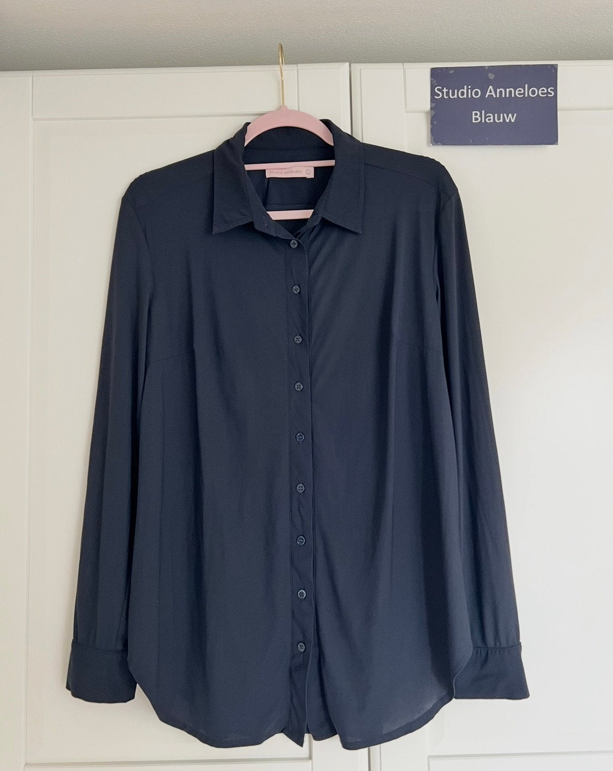 Studio anneloes poppy blouse L zwart travelstof, Kleding | Dames, Zwart, Maat 42/44 (L), Ophalen of Verzenden, Zo goed als nieuw